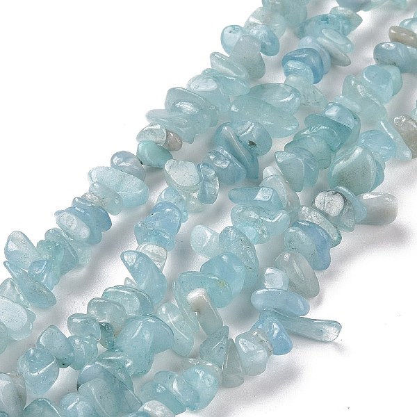 

PandaHall Natural Aquamarine Chips Beads Strands, Grade A, 2.5~6x4.5~10.5mm, Hole: 0.8~1mm, about 33.86 inch(86cm) Aquamarine Chip