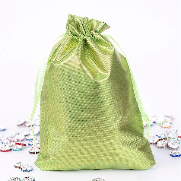 

PandaHall Rectangle Cloth Bags, with Drawstring, Green Yellow, 17.5x13cm Polyester Green