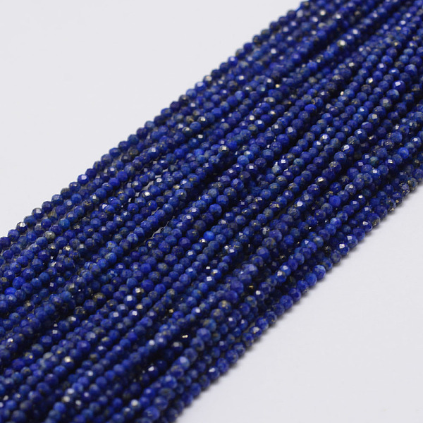 

PandaHall Natural Lapis Lazuli Beads Strands, Round, Faceted, 2mm, Hole: 0.5mm, about 197pcs/strand, 15.7 inch(40cm) Lapis Lazuli Round