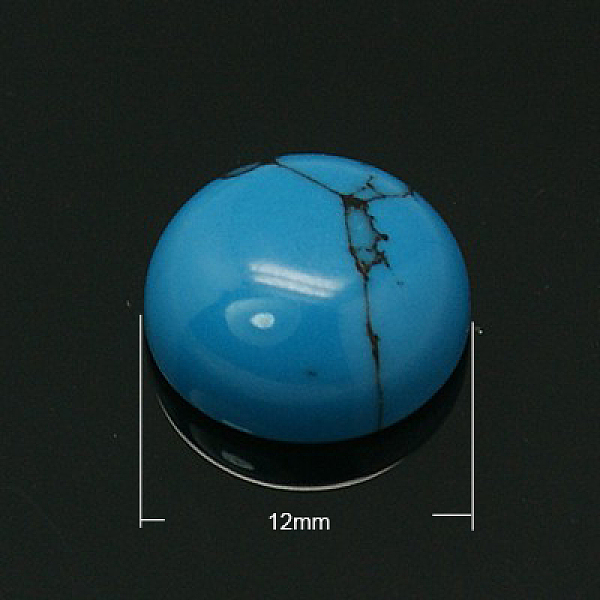 

PandaHall Turquoise Cabochons, Dyed, Half Round, Sky Blue, 12x5mm Synthetic Turquoise Half Round Blue