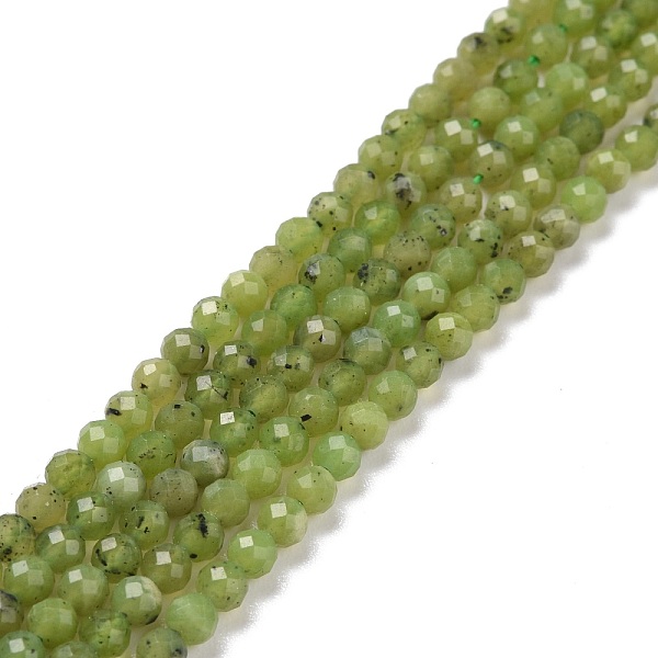 

PandaHall Natural Green Jade Beads Strands, Faceted, Round, 3.5mm, Hole: 0.6mm, about 117pcs/strand, 15.24''(38.7cm) Green Jade Round