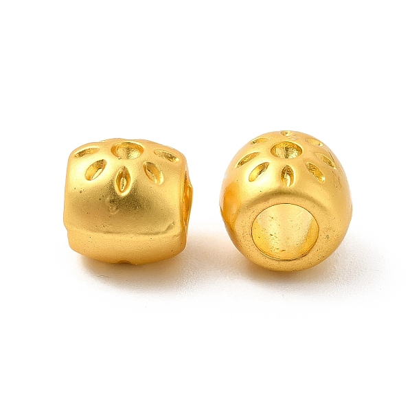 

PandaHall Rack Plating Alloy European Bead Rhinestone Settings, Lead Free & Cadmium Free & Nickel Free, Barrel with Flower, Matte Gold Color...