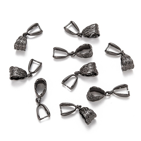 

PandaHall Brass Ice Pick Pinch Bails, Gunmetal, 25x8mm, hole: 5mm Brass