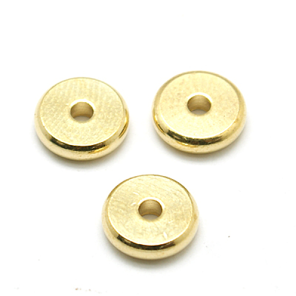

PandaHall Brass Spacer Beads, Disc, Golden, 7x1.6mm, Hole: 1.5mm Brass Disc