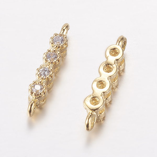 

PandaHall Brass Micro Pave Cubic Zirconia Links, Clear, Cadmium Free & Lead Free, Strip, Golden, 2x11~12x3mm, Hole: 1mm Brass+Cubic Zirconia...