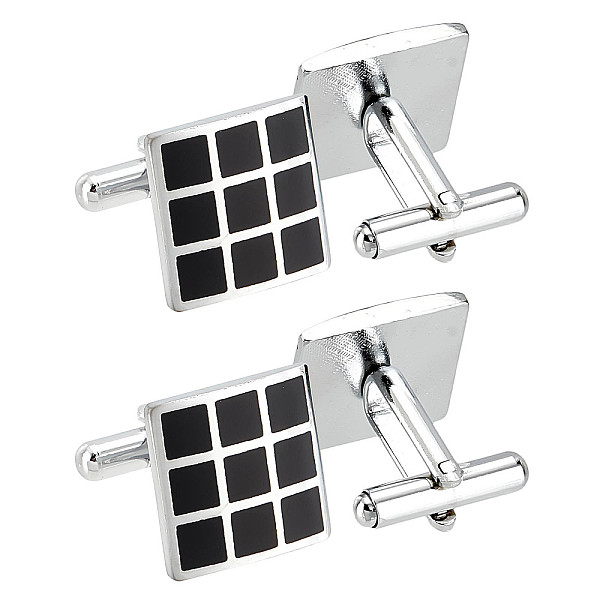 

PandaHall CHGCRAFT 2 Pairs Brass Cufflinks, Cufflink Finding Cabochon Settings for Apparel Accessories, Square, Platinum, 25mm Brass Square