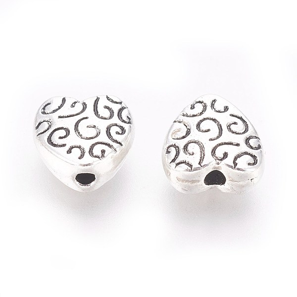 

PandaHall Tibetan Style Alloy Beads, Heart, Cadmium Free & Nickel Free & Lead Free, Antique Silver, 9x9x4mm, Hole: 1mm Alloy Heart