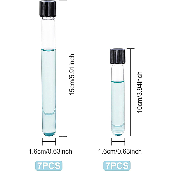 BENECREAT 14Pcs 2 Style Glass Tube