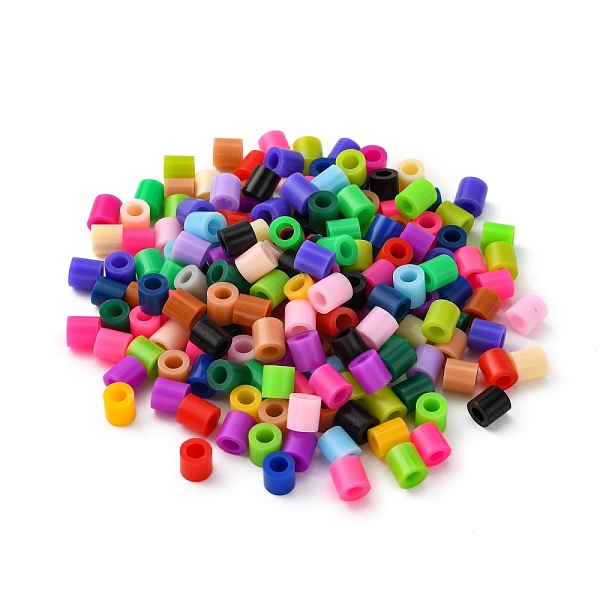 PandaHall PE Fuse Beads, DIY Melty Beads, Tube, Mixed Color, 5x5mm, Hole: 3mm, about 8000pcs/500g Plastic Tube Multicolor