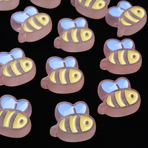 

PandaHall Transparent Acrylic Beads, with Enamel, Frosted, Bee, Plum, 23.5x26x9mm, Hole: 3mm Acrylic Bees Purple