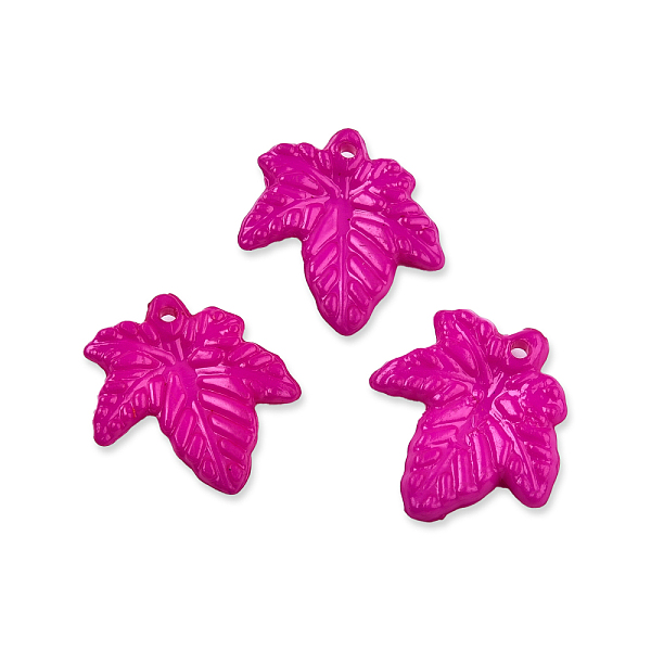

PandaHall Opaque Acrylic Pendants, Maple Leaf, Medium Violet Red, 21x20x3.5mm, Hole: 1.5mm, about 1280pcs/500g Acrylic Leaf