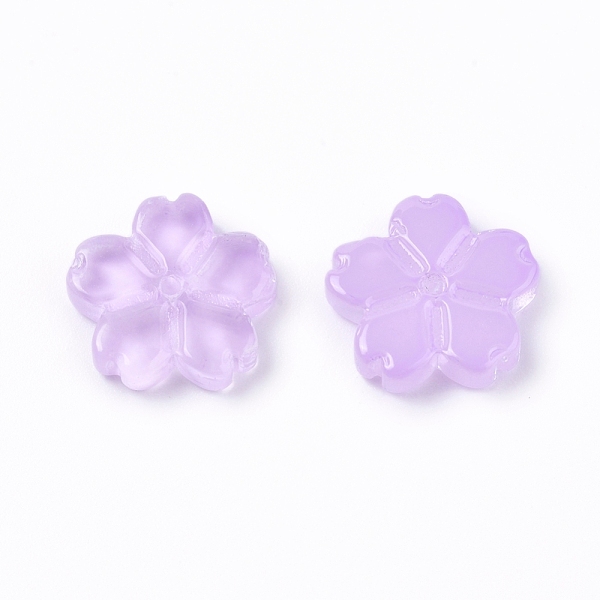 

PandaHall Electroplate Glass Beads, Flower, Lilac, 11x2.7mm, Hole: 1mm Glass Flower Purple