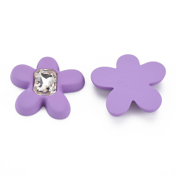 

PandaHall Rubberized Style Acrylic Rhinestone Cabochons, Faceted, Flower, Dark Orchid, 33.5x34.5x6.5mm Acrylic Rhinestone Flower