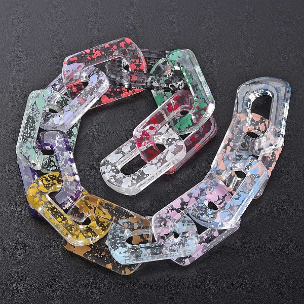 

PandaHall Transparent Acrylic Linking Rings, Quick Link Connectors, for Cable Chains Making, Twist Oval, Mixed Color, 20.5x20.5x4mm, Inner..., Multicolor