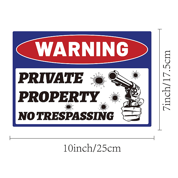 

PandaHall Waterproof PVC Warning Sign Stickers, Rectangle, Word, 17.5x25cm, 5pcs/set Plastic Word
