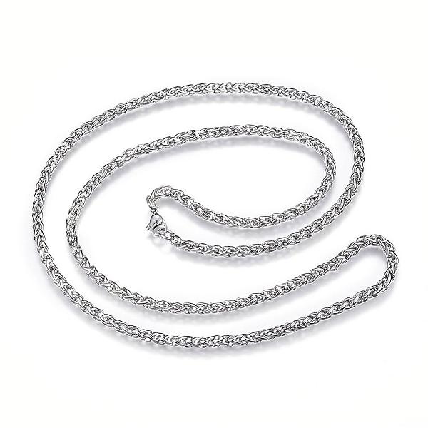 

PandaHall 304 Stainless Steel Wheat Chain Necklaces, with Lobster Claw Clasps, Stainless Steel Color, 27.6 inch(70cm), 4mm 304 Stainless...