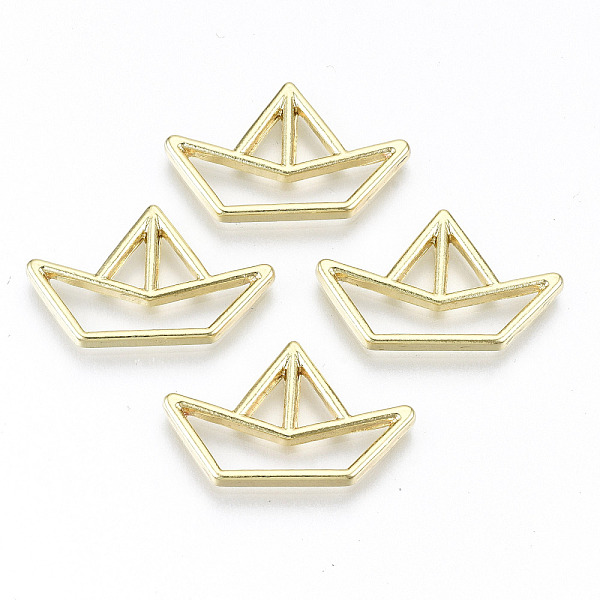 

PandaHall Rack Plating Alloy Filigree Joiners Links, Cadmium Free & Nickel Free & Lead Free, Boat, Light Gold, 15x25x2mm Alloy Vehicle