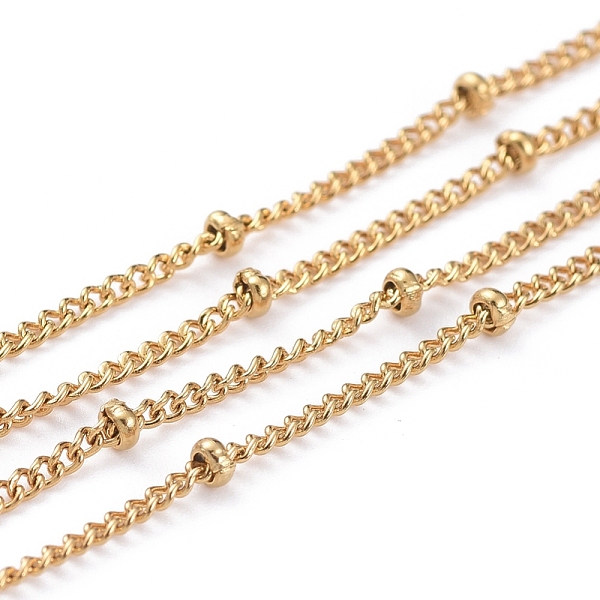 

PandaHall 3.28 Feet Ion Plating(IP) Handmade 304 Stainless Steel Curb Chains, Satellite Chains, Soldered, Twisted Chains, Rondelle Beads...