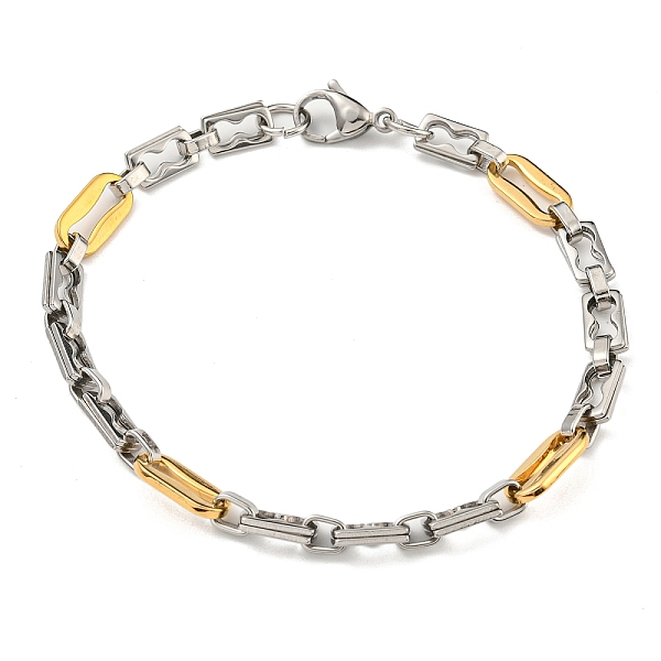 

PandaHall Two Tone 304 Stainless Steel Oval & Rectangle Link Chain Bracelet, Golden & Stainless Steel Color, 9 inch(22.7cm), Wide: 7mm 304...