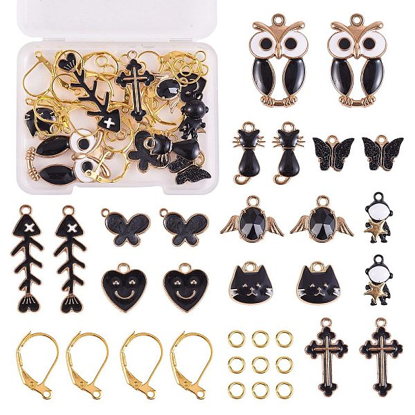 

PandaHall DIY Earring Making Kit, Including Alloy Enamel Pendants, Glass Pendants, Iron Jump Rings & Leverback Earring Findings, Mixed Color..., Multicolor