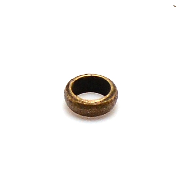 

PandaHall Brass Crimp Beads, Rondelle, Nickel Free, Antique Bronze, 4x2mm, Hole: 2.5mm, about 500pcs/bag Brass Rondelle