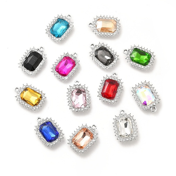

PandaHall Alloy Glass Pendants, Crystal Rhinestone Rectangle Charm, Platinum, Mixed Color, 23.5x16.5x6.5mm, Hole: 2mm Alloy+Glass Rectangle..., Multicolor