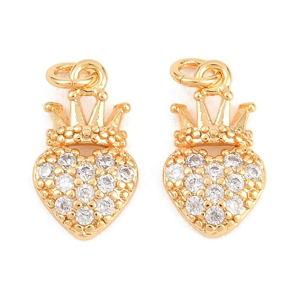 Pendenti in ottone con micro pavé di zirconi trasparenti per San Valentino