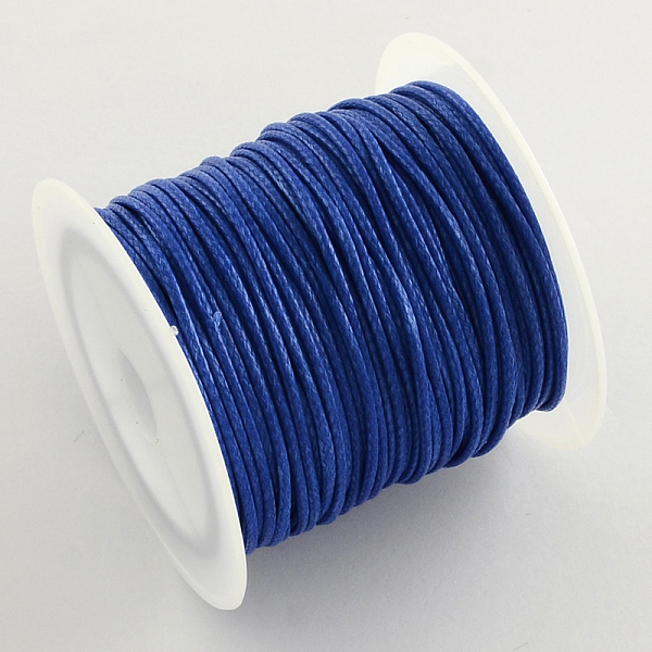 

PandaHall Korean Waxed Polyester Cords, Royal Blue, 1mm, about 10m/roll, 25rolls/bag Waxed Polyester Cord Round Blue