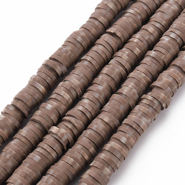 

PandaHall Handmade Polymer Clay Beads Strands, for DIY Jewelry Crafts Supplies, Heishi Beads, Disc/Flat Round, Camel, 6x0.5~1mm, Hole: 1.8mm..., Brown