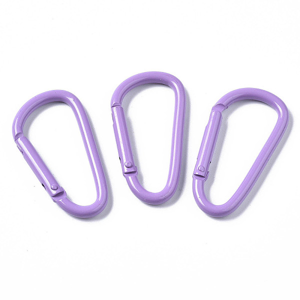 

PandaHall Aluminum Spring Gate Rings, D Shape, Medium Purple, 46x24x4.5mm, Inner Diameter: 38.5x16mm Aluminum
