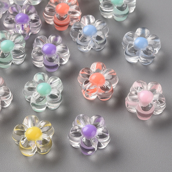

PandaHall Transparent Acrylic Beads, Bead in Bead, Flower, Mixed Color, 12x12.5x6mm, Hole: 2.5mm, about 893pcs/500g Acrylic Flower..., Multicolor