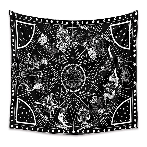 

PandaHall Polyester Tapestry Wall Hanging, Sun and Moon Psychedelic Wall Tapestry with Art Chakra Home Decorations for Bedroom Dorm Decor..., Black