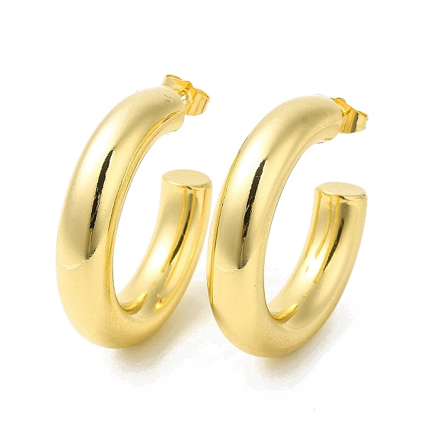

PandaHall Brass Circle Stud Earrings, Half Hoop Earrings for Women, Cadmium Free & Nickel Free & Lead Free, Real 18K Gold Plated, 40.5x8mm...