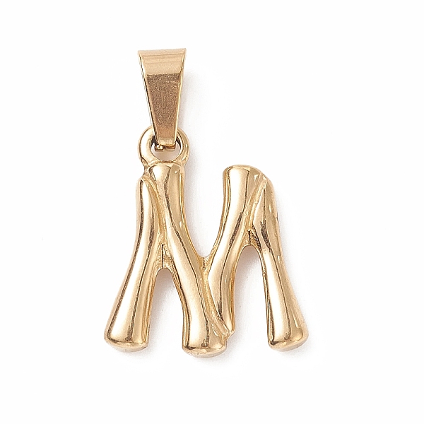 

PandaHall 304 Stainless Steel Pendants, Bamboo Style, Letter, Golden Color, Letter.M, 19x16x3mm, Hole: 3x7mm 304 Stainless Steel Letter M