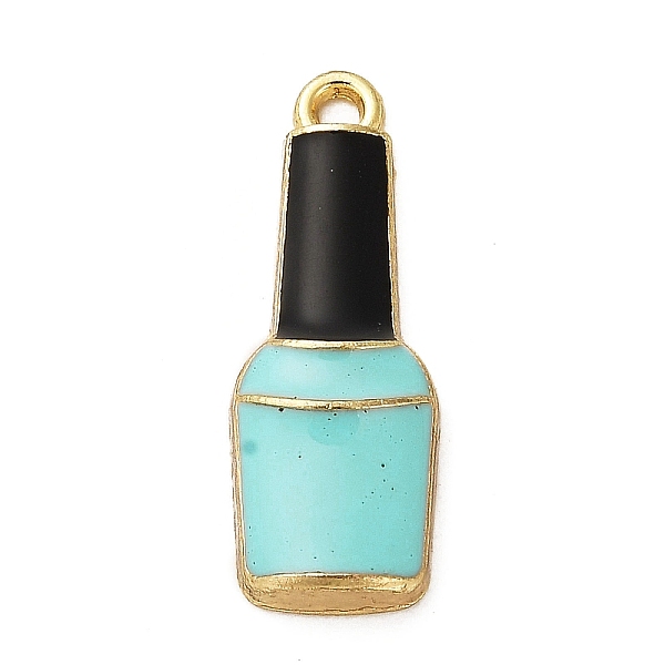 

PandaHall Alloy Pendants, with Enamel, Golden, Nail Polish Shape Charm, Pale Turquoise, 26x9.5x3.5mm, Hole: 1.8mm Alloy+Enamel Others
