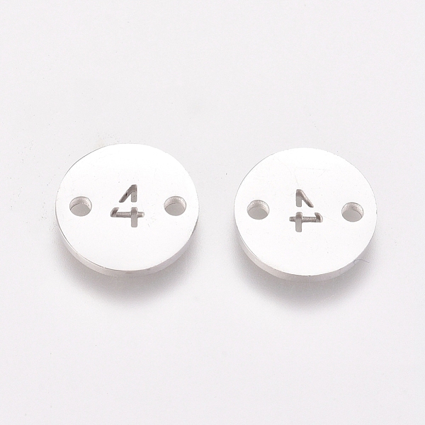 

PandaHall Numbers 304 Stainless Steel Links, Laser Cut, for Craft Jewelry Making, Flat Round with Num.4, Stainless Steel Color, Num.4...