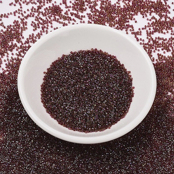 

PandaHall MIYUKI Delica Beads, Cylinder, Japanese Seed Beads, 11/0, (DB1748) Cranberry Lined Chartreuse AB, 1.3x1.6mm, Hole: 0.8mm, about..., Purple