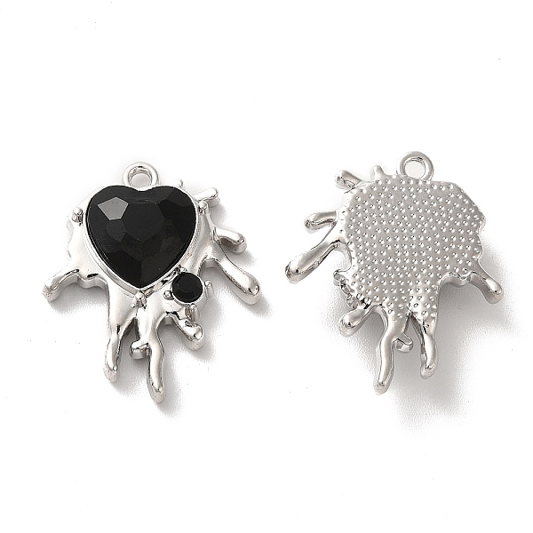 

PandaHall Alloy Pendant, with Glass, Platinum, Lead Free & Cadmium Free, Melting Heart Charm, Black, 24x20.5x6mm, Hole: 1.6mm Alloy+Glass...