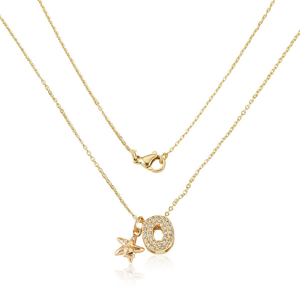 Colliers pendentifs en laiton sertis de micro-pavés de zirconiums cubiques transparents et de strass