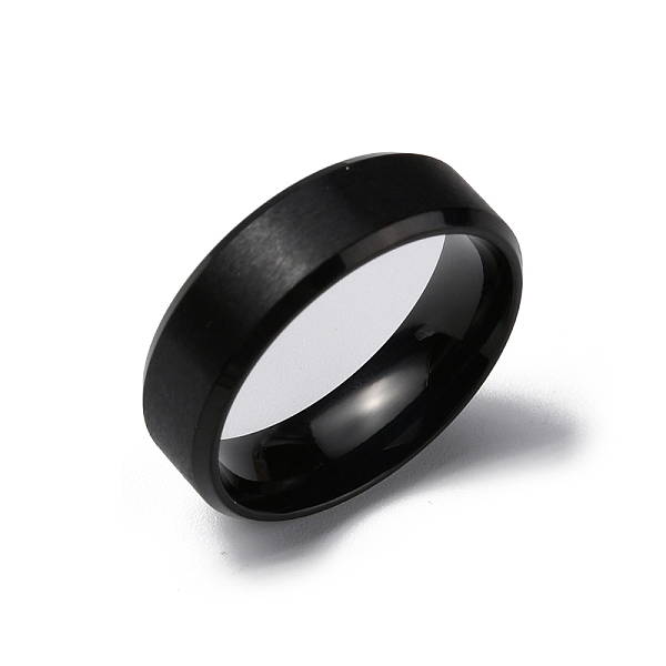 

PandaHall Vacuum Plating Matte Style 304 Stainless Steel Wide Band Finger Rings for Women Men, Plain Band Rings, Electrophoresis Black, 6mm...