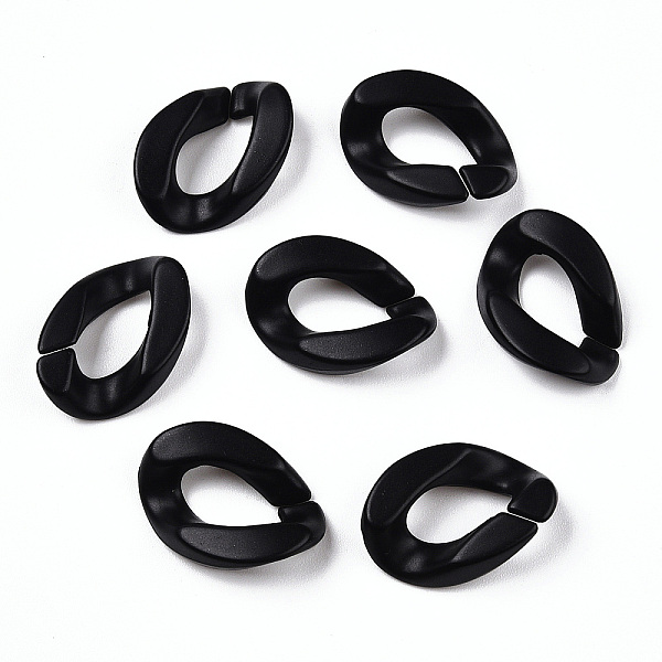 

PandaHall Opaque Spray Painted Acrylic Linking Rings, Quick Link Connectors, for Curb Chains Making, Frosted, Twist, Black, 23x16x5mm, Inner...