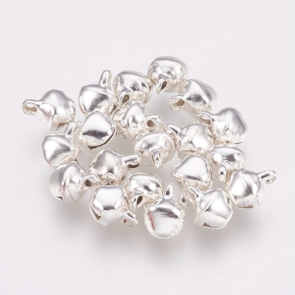 

PandaHall Iron Bell Charms, Nice For Christmas Day Decoration, Silver, 8x6mm, Hole: 1mm Iron Bell Silver