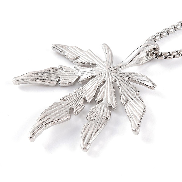 

PandaHall 304 Stainless Steel Box Chain Necklaces, Alloy Pendant Necklaces, Leaf, 23.46 inch(59.6cm) 304 Stainless Steel Leaf