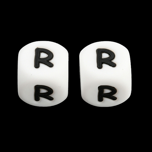 

PandaHall 20Pcs White Cube Letter Silicone Beads 12x12x12mm Square Dice Alphabet Beads with 2mm Hole Spacer Loose Letter Beads for Bracelet...