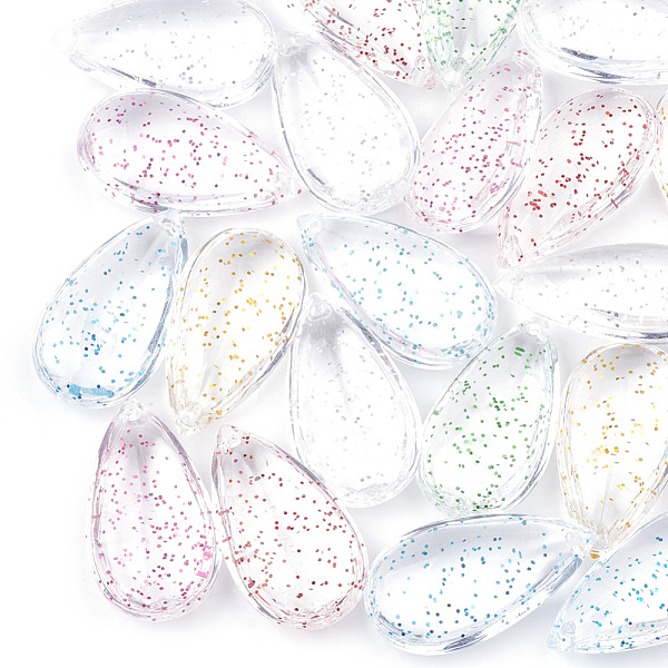

PandaHall Transparent Acrylic Pendants, with Glitter Powder, teardrop, Mixed Color, 29x16x7.5mm, Hole: 1.5mm, about 255pcs/500g Acrylic..., Multicolor