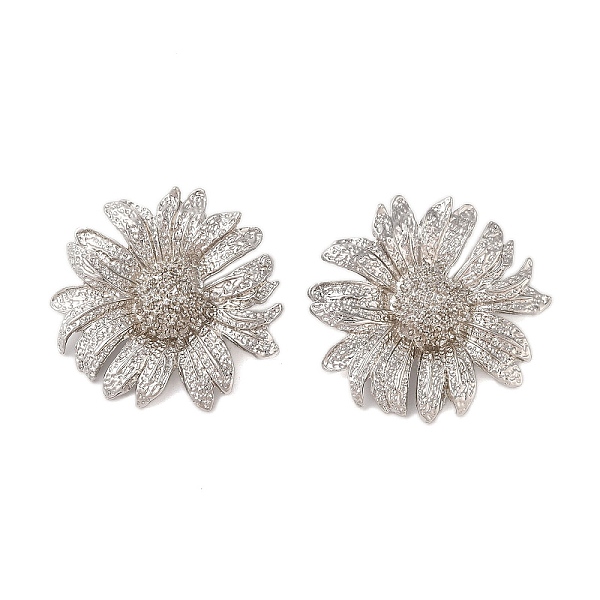 Aretes De Aleación De Flores Para Mujer