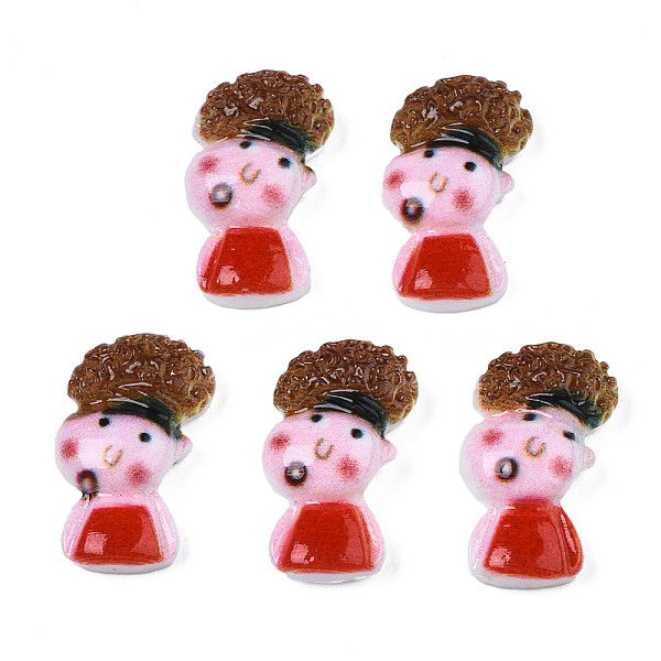 

PandaHall Spray Painted Opaque Resin Cabochons, Woman, Crimson, 12x7x3mm Resin Human Pink