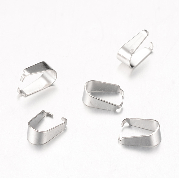 

PandaHall Brass Snap on Bails, Platinum, 6.5x6x3mm Brass
