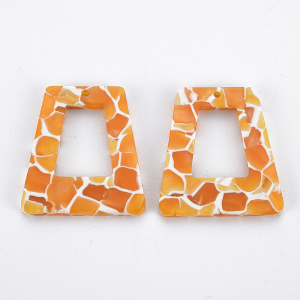 

PandaHall Cellulose Acetate(Resin) Pendants, Trapezoid, Dark Orange, 29.5x27x2.5mm, Hole: 1.4mm Cellulose Acetate Trapezoid