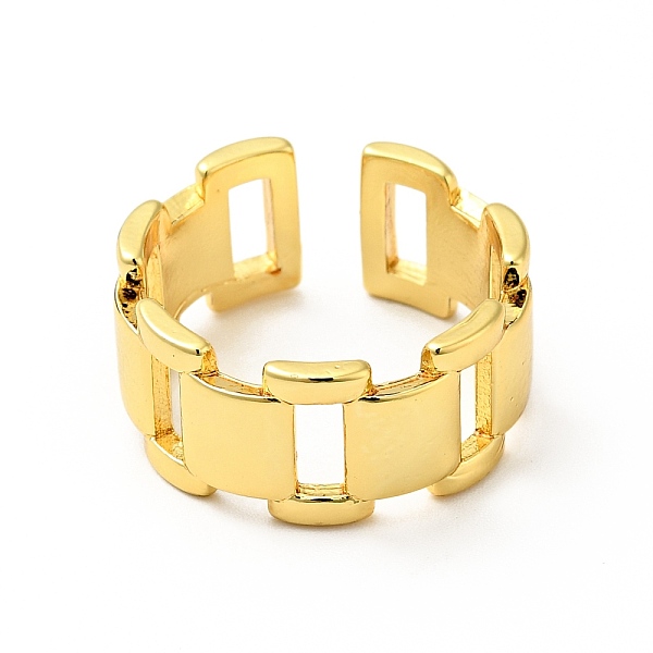 

PandaHall Brass Rectangle Open Cuff Ring for Men Women, Lead Free & Cadmium Free, Golden, US Size 8(18.1mm) Brass